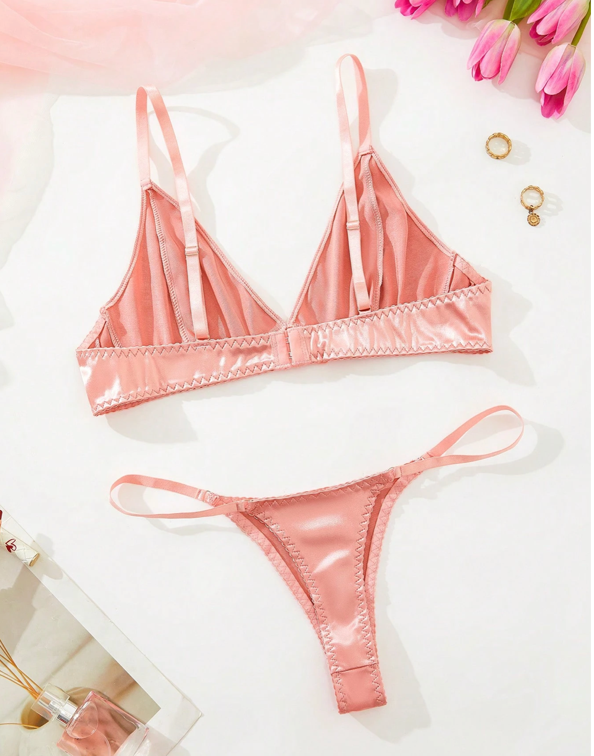 100% Silk Bra and Underwear Set