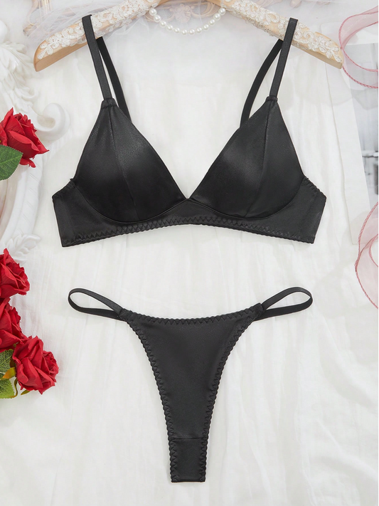 100% Silk Bra and Underwear Set