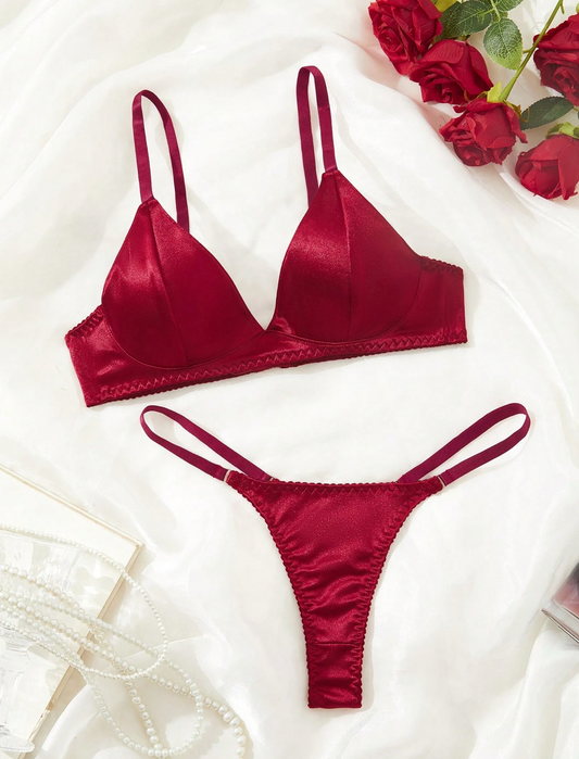 100% Silk Bra and Underwear Set