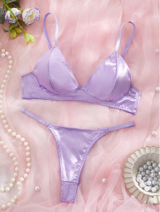 100% Silk Bra and Underwear Set
