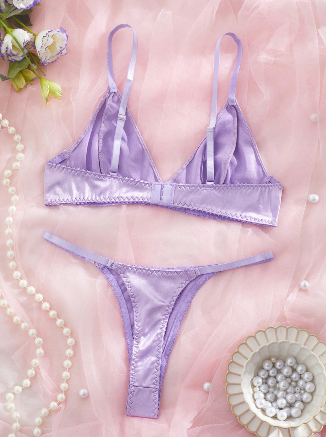 100% Silk Bra and Underwear Set